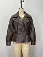 Stylish Trendy Heavily Detailed Belt Jacket Leather Outerwear