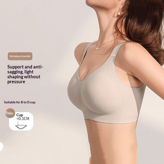 Full-cup, Thin, Non-sagging, Underbust-control, Seamless, Plus-size Shaping Bra